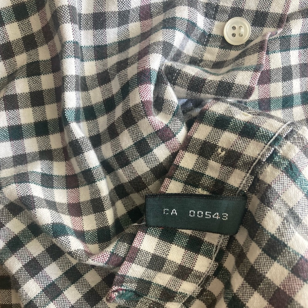 💫Bretches Vintage 80s Men’s Plaid Shirt Long Sleeve Single Needle Tailoring - Picture 5 of 8